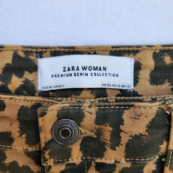 Leopard Print Velvet Trim Stretch Skinny Jeans Leggings Animal Edgy Mobwife 4 - Picture 10 of 15